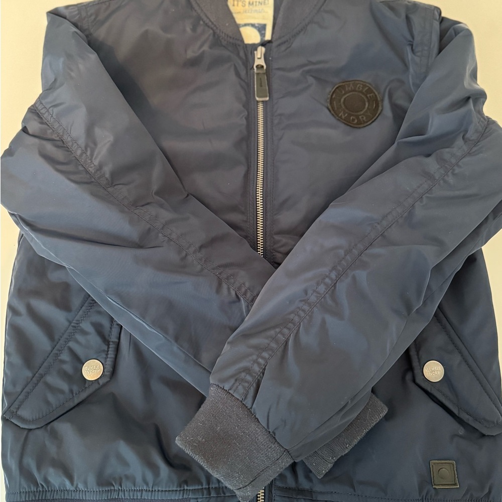 Kids Tumble N Dry navy bomber jacket size 12